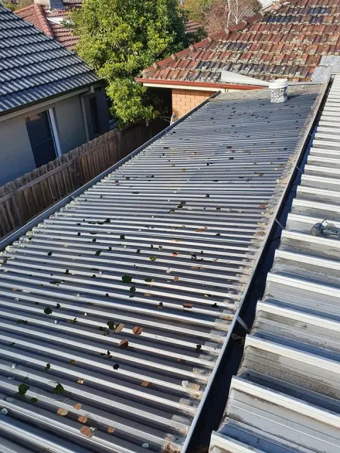 Faded roof before painting