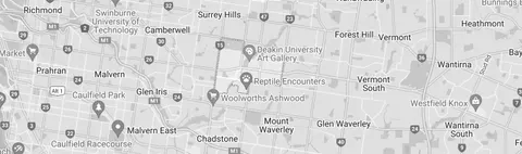 Map of the Burwood area serviced by Roof Ready