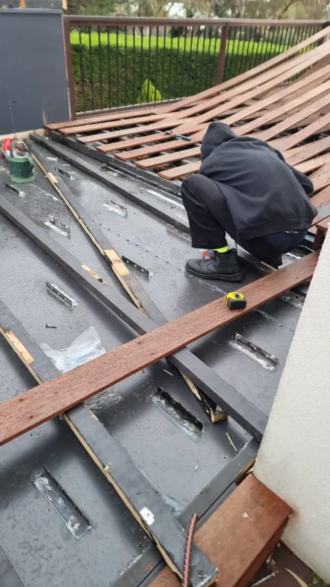 Melbourne roof stripped back and re-battened before new roofing goes on