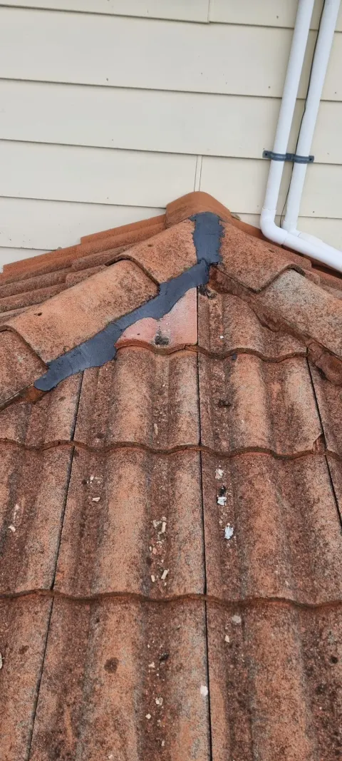 After — the same ridge line repaired and sealed with new flashing in Melbourne